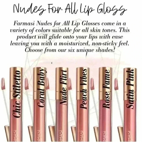 NIB Farmasi Lip Gloss Nudes For All - Rose Famme 06 - Picture 4 of 6
